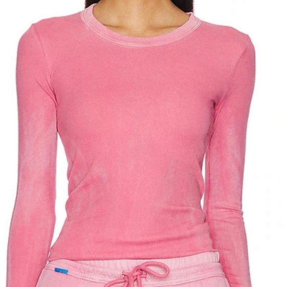Cotton Citizen Marbella Long Sleeve Crew Tee Vintage Flamingo Pink Size XS NWT - Picture 1 of 8